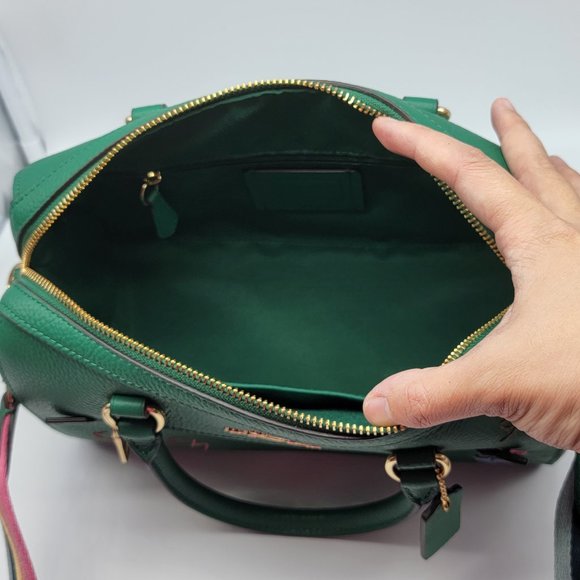 Coach Rowan Satchel with Diary Embroidery C8280 Green Multi - Picture 6 of 8